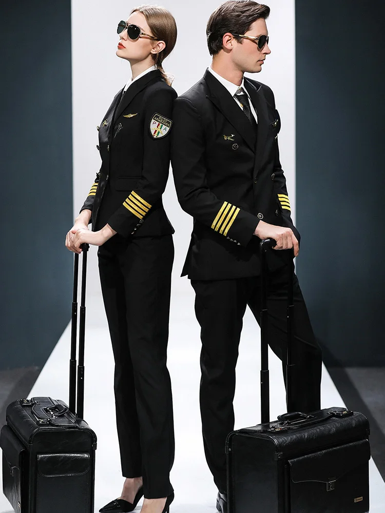Костюмы капитана унисекс одежда члена команды air Airline co Flight attendant униформа KTV отель