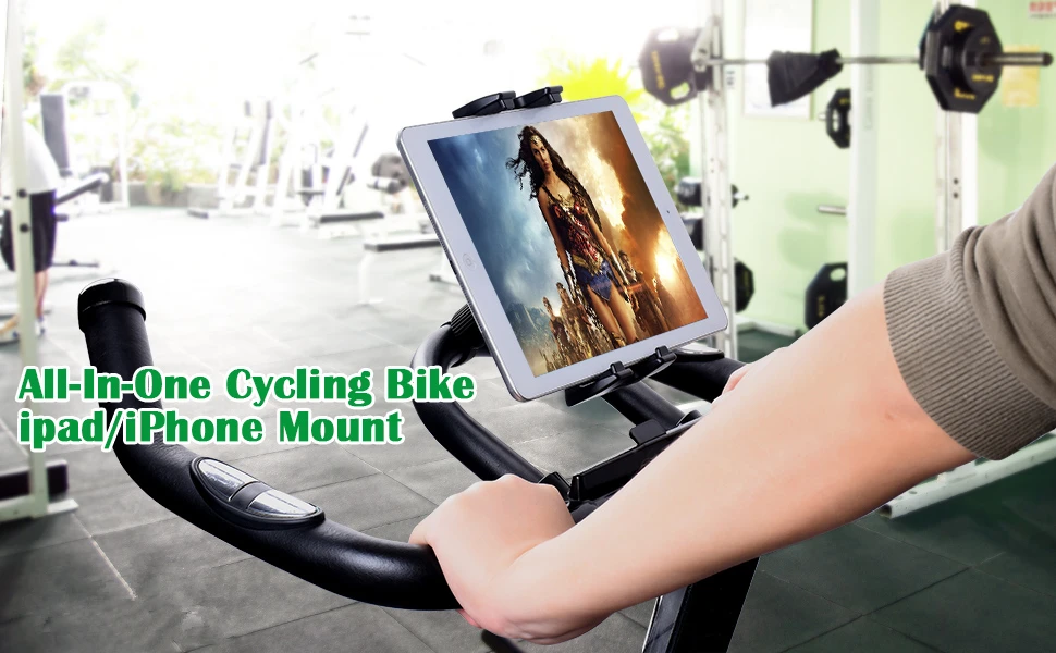 Велотренажер держатель для планшета, портативный велосипедный автомобильный телефон планшет крепление для внутреннего беговая дорожка для спортзала, Спиннинг для iPad Pro Mini Air
