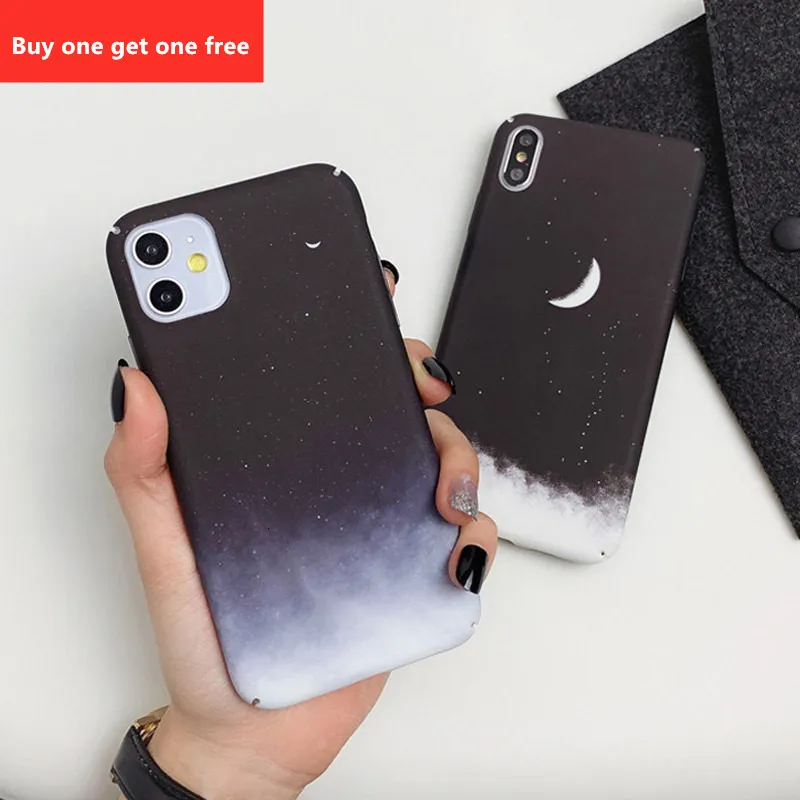 Пластиковый чехол для телефона iPhone 11 звездное небо луна 7 8 6 6s Plus Pro X XR XS Max жесткий