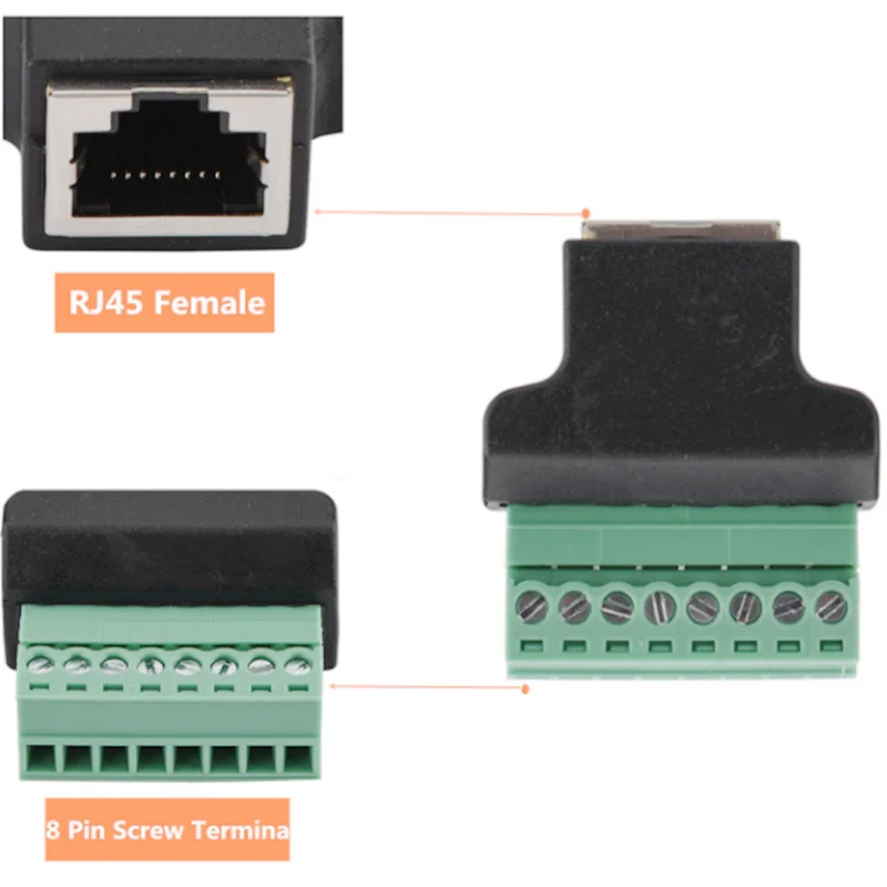 Feminino Masculino para Parafuso Bloco Terminal Conector Ethernet Pin Parafuso Terminal Rede Cabo Adaptador para Cctv Dvr - Imagem 4