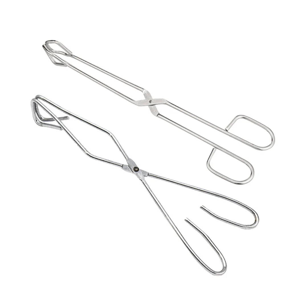 2PCS Convenient BBQ Tools Stainless Steel Scissors Type Grilled Food Clip Barbecue Accessories Portable Tongs Outdoor Gadget A40