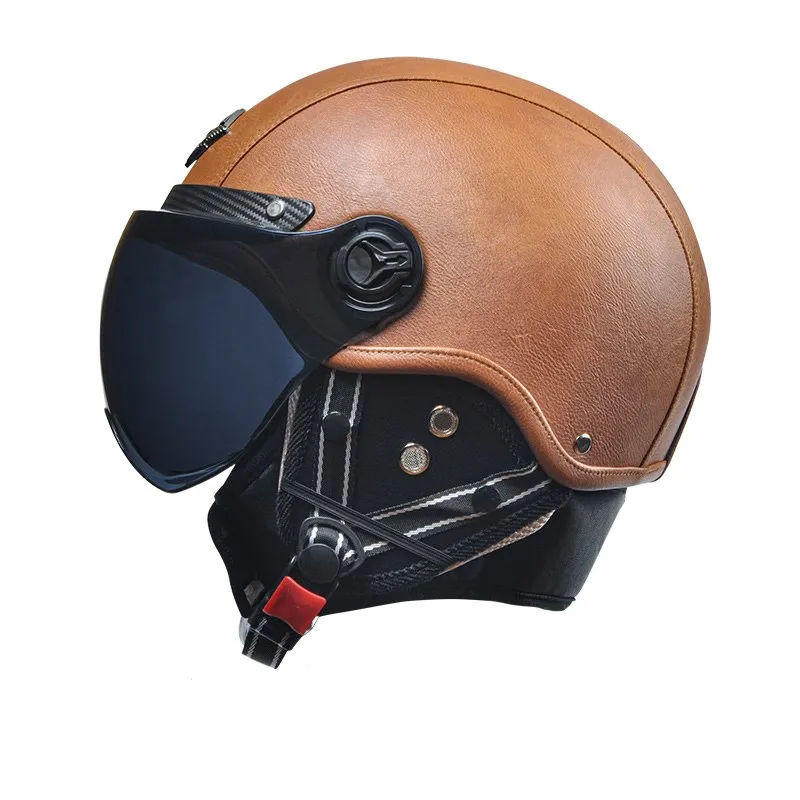 Casque Moto Vintage And Safety Scooter Bicycle Engine Casco Vintage Electric Motorbike Retro Safety Helmet Windshield Motorcycle