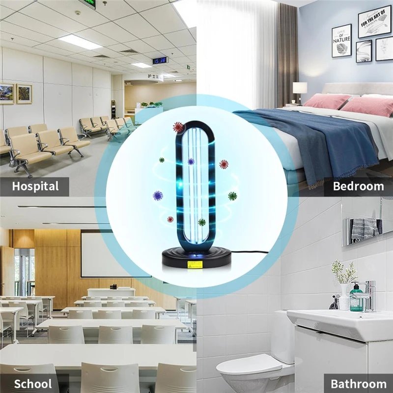 Ozone Quartz Lamp Timer Germicidal Bulb 110V 220V Deodorizer Sterilizer 50W UV Light with Remote Bedroom Home Bacterial lamp