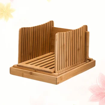 

1Pc Bamboo Bread Cutting Board Bread Slicing Guide Bread Toast Slicer Bagel Slicer Loaf Sandwich Bread Slice Cutter Shelf for Ho