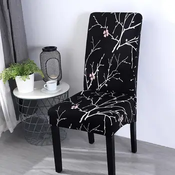 

15 New Flower Printing Removable Chair Covers Big Elastic Slipcover Modern Kitchen Seat Case Stretch Chair Cover For Banquet