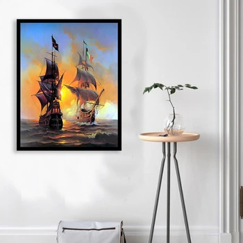 

Paint By Numbers Diy Acrylic Painting Kit for Kids & Adults Beginner - 16Inch x 20Inch Sea Sailing (Without Frame)