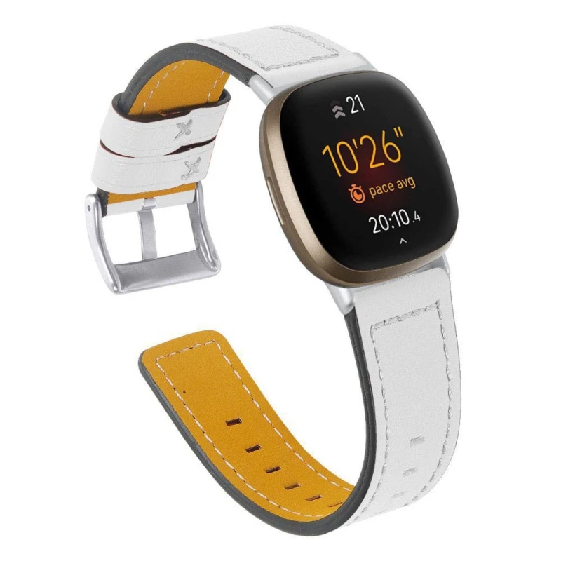 

Leather Wrist Strap Replacement Bracelet Watchband for -Fitbit Versa 3 / Sense A9LC