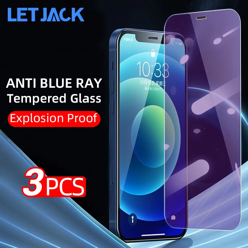 Закаленное стекло с полной защитой от синего света для iPhone 12 13 Mini 11 Pro XS Max X Защита