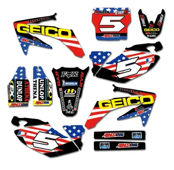 

New Style TEAM GRAPHICS BACKGROUNDS DECALS STICKERS Kits For Honda CRF250 CRF250R CRF 250 2005-2009 CRF450 CRF 450 2006-2008