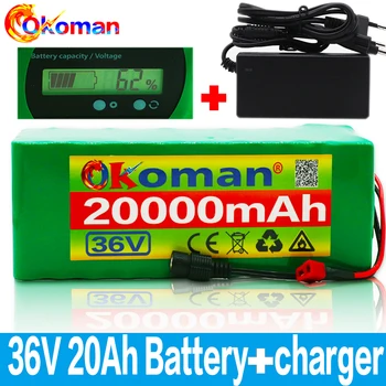 

36V battery 10S4P 20Ah battery pack 500W high power battery 42V 20000mAh Ebike electric bicycle BMS Capacity Indicator+charger