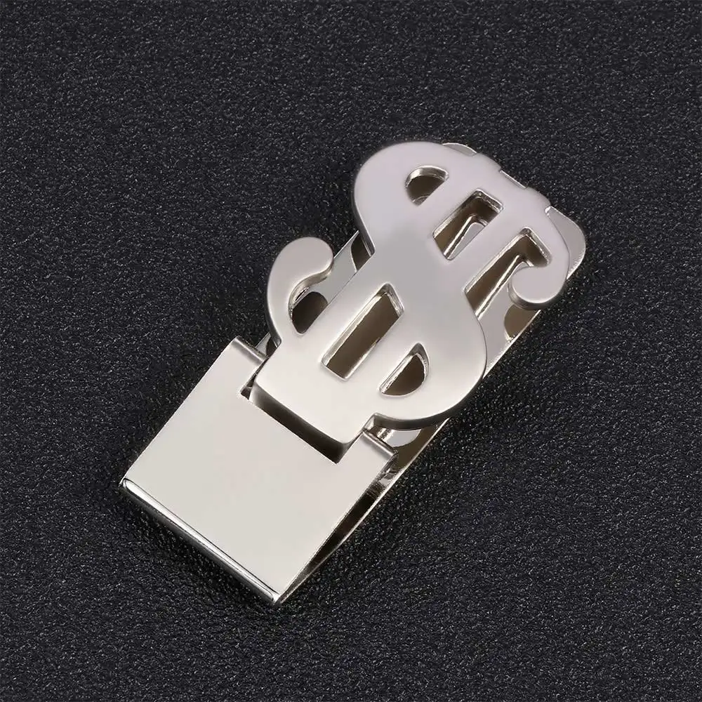 

1Pc Unisex Silver Tone Stainless Steel Metal Pocket Money Clip Card Cash Holder Wallet Credit Cards Convenient