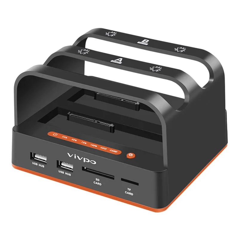 Hard Drive Docking Station USB 3.0 Dual Bay Hard Drive Dock For 2.5" & 3.5" IDE SATA HDD SSD With SD TF Card Reader Support 16TB internal hard disk case to make external