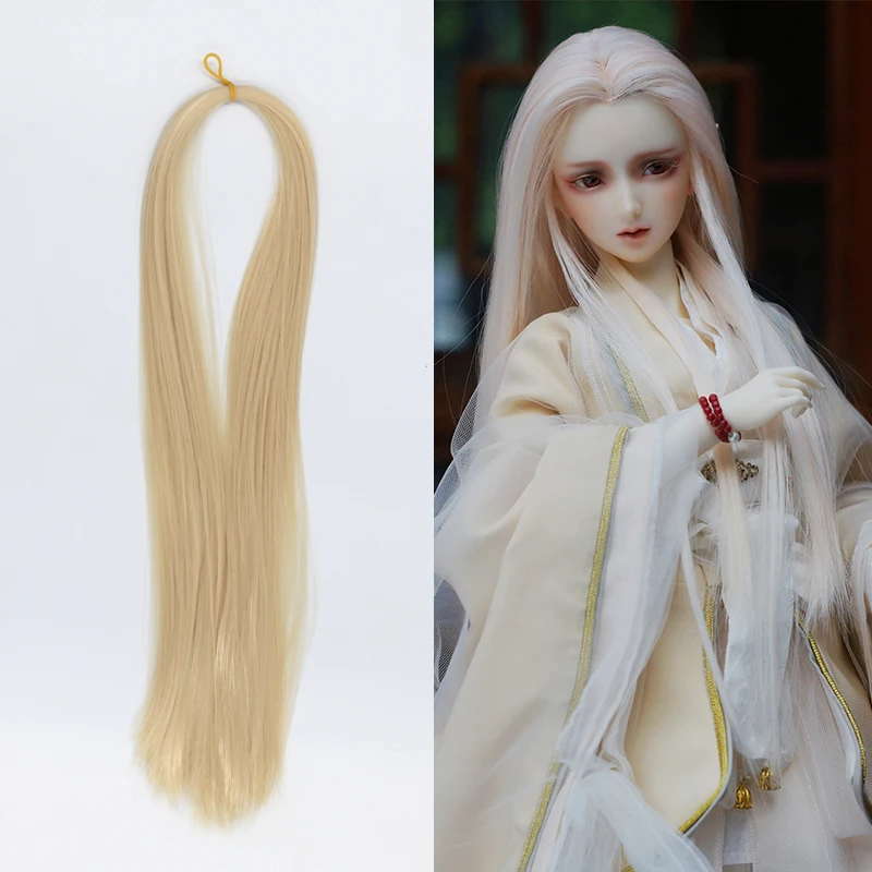 Doll Wig Hair Mohair Wig Doll Wig Headgear Toy Wigs Doll Wigs 80cm Hand Woven DIY