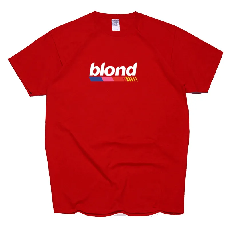 Мужская футболка Frank Ocean Blonde хип-хоп Rap, футболка унисекс, хлопок, футболка Homme Singer Harajuku, рубашка - Цвет: T146B-red
