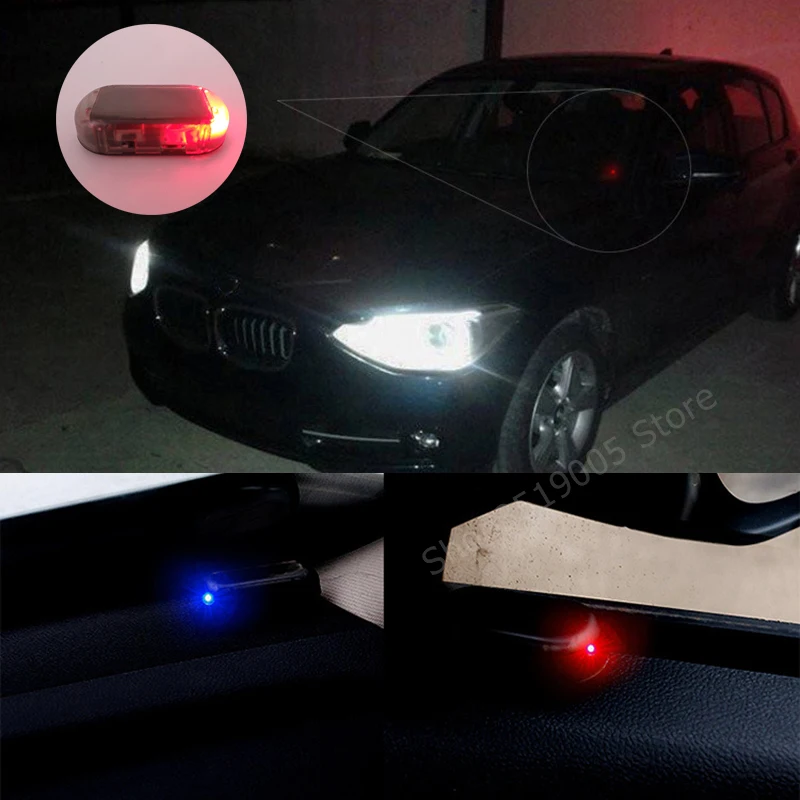 Car Solar Power simulate Alarm LED Light Warning Stickers for Ford focus 2 3 mk2 fiesta ranger mondeo mk4 4 ecosport | Автомобили и