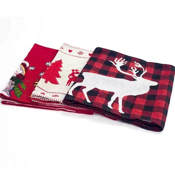 

Christmas Decorative Table Runners Linen Table Cloth with Tassels for Holiday Dinner Parties Supplies Home Decorations LB88