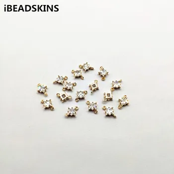 

New arrival! 10x7mm 100pcs Copper/Zircon Square Connectors for Jewelry Findings Earrings parts,hand Made Earrings Jewelry DIY