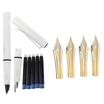

Jinhao 5Pcs Blue Ink 599 All Series 2 Suits with 4Pcs/Lot Jinhao 159 450 599 750 Baoer 388 Fountain Pen Gold Tip 0.5mm