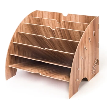 

HOT-Wooden File Organiser Office Desktop Stationery Expanding Filling Rack Tray Holder Organiser for A4 Paper, Letter,Magazine