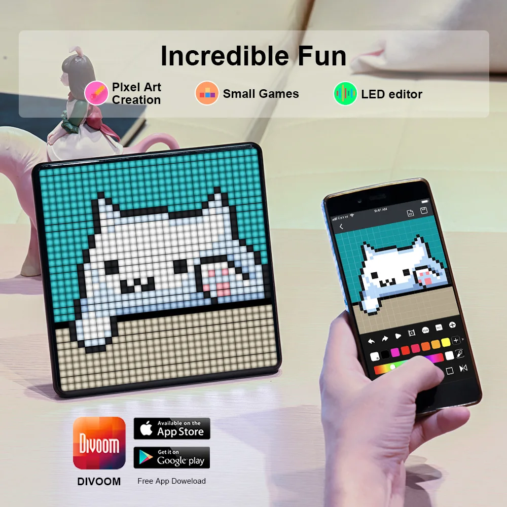 Divoom Pixoo Max Digital Photo Frame With 32 32 Pixel Art Programmable Car Led Display Board Christmas Gift For Kids Light Decor Yeahs Marketplace
