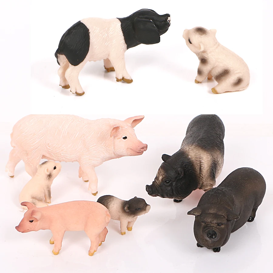 Details about   5Pcs Plastic Realistic Farm Animal Pig Model Action Figure Doll Toy for Kids 