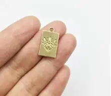 gold Eruifa 20 шт. 10*16 мм новое поступление глаз цинковый сплав прямоугольник монета ожерелье, серьги браслет ювелирные изделия DIY ручной работы 2 цвета - Окраска металла: gold