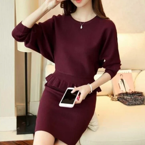 2020 осенний свитер костюм с юбкой Для женщин вязаный короткий пуловер
