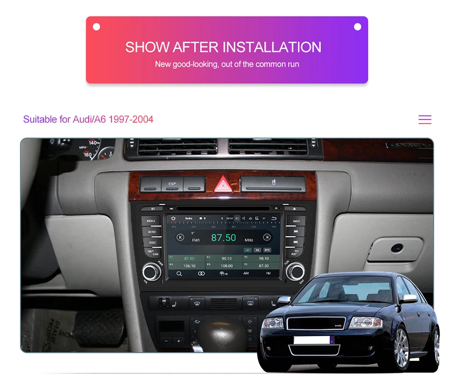 Sale Android Bluetooth Autoradio Vehicle GPS Navigation for Audi A6 DSP Auto Radio 2 Din Touch Screen Car Multimedia Player Parktroni 18