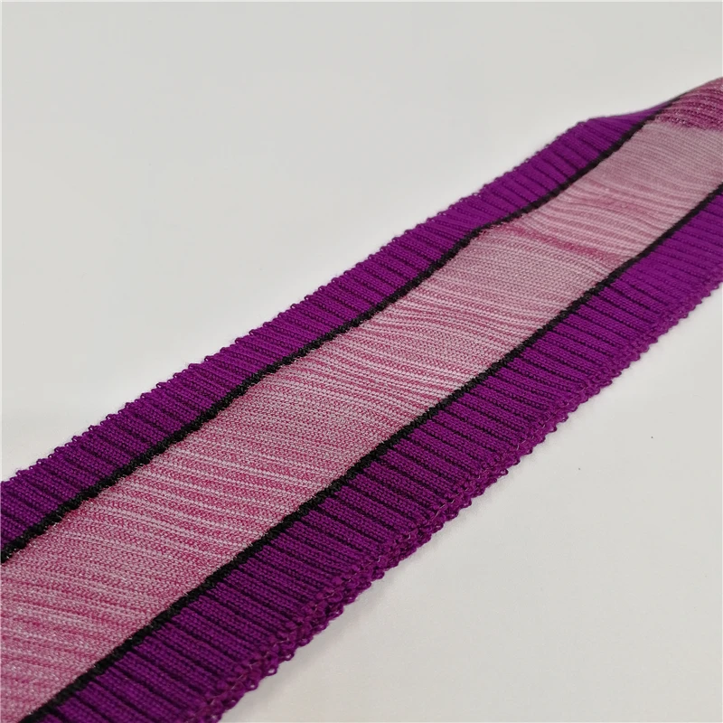 Purple black purple JIETAI 2*1 Репсовая ткань из хлопка с полиэстером вязаный органза смешанные Цвет Фул контраст Цвет тканевые аксессуары DIY воротник манжеты подолом на воротник - Цвет: Purple black purple