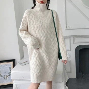 

Women Knitted Turtleneck Sweaters And Pullovers Autumn Winter Female Solid Turtleneck Collar Soft Warm Pullover
