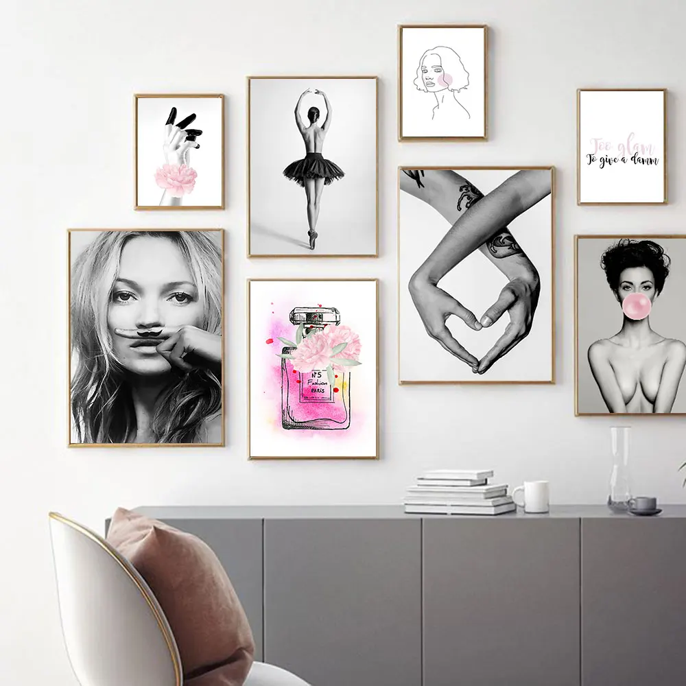 Abstract-Modern-Fashion-Perfume-Canvas-Painting-Black-White-Salon-Posters-Prints-Nordic-Wall-Art-Pictures-Living