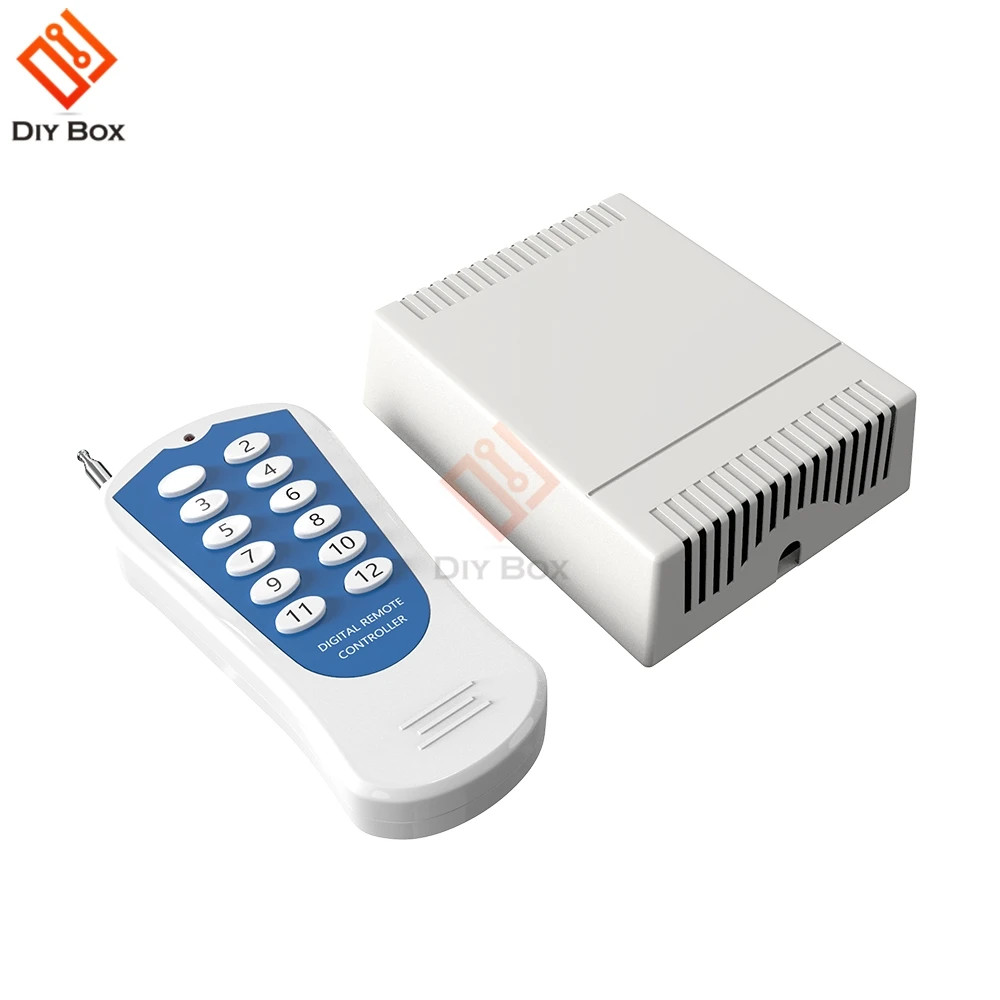 

DC 12V 12 Channel Relay Module Wireless RF Remote Control Switch Transmitter + Receiver Board Transmission 800m 12CH