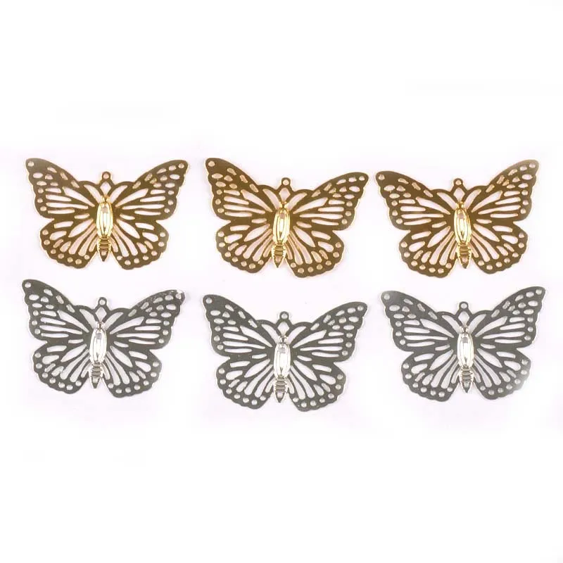 골드 실버 꽃 나비 커넥터 선조 DIY 스크랩북 액세서리 Embellishments에 대 한 금속 공예 포장 20Pcs yk0768