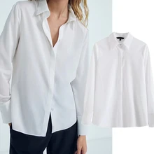 

Maxdutti Blusas Mujer De Moda 2021 Fashion Modern England Style Office Lady Blouse Women Simple Chiffon Casual Shirt Women Tops