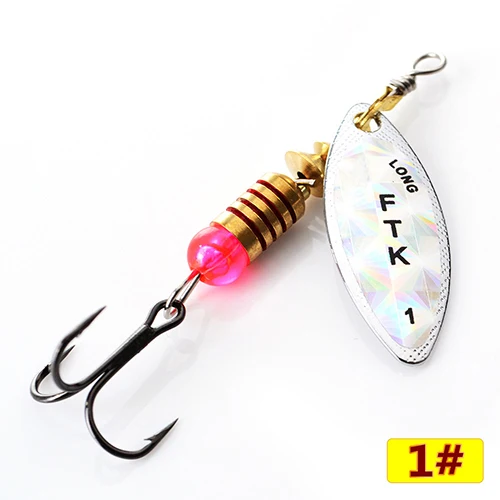 FTK 1#-5# аналогичный медный Спиннер приманка рыболовная приманка с тройными крючками жесткая приманка ложка - Цвет: shapesliver1