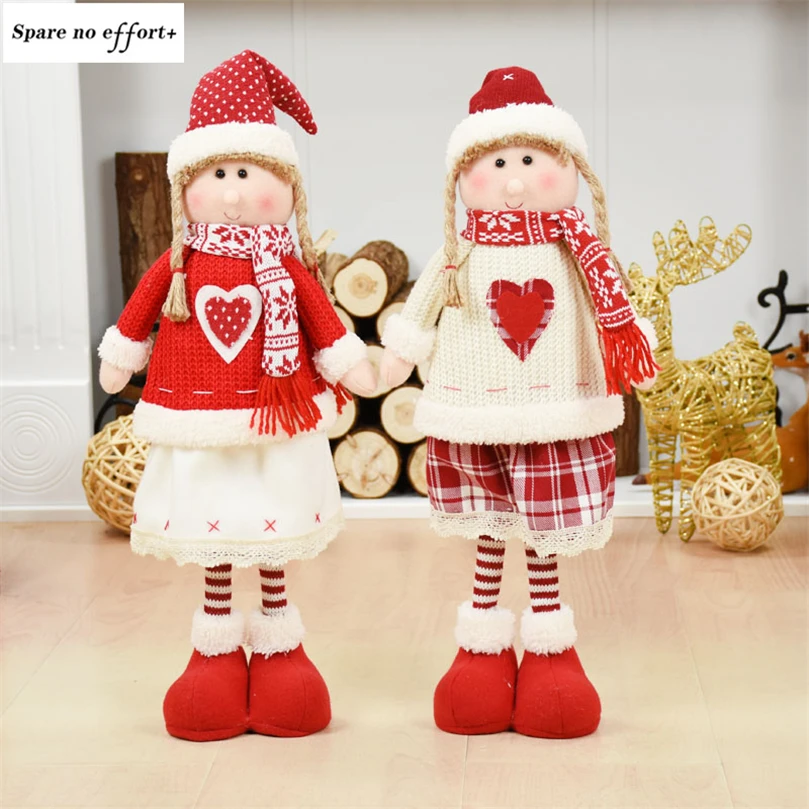 Navidad фигурки Девочка Кукла рождественские украшения для дома Дети Рождественские подарки игрушка Счастливого Рождества Новогоднее украшение Natal