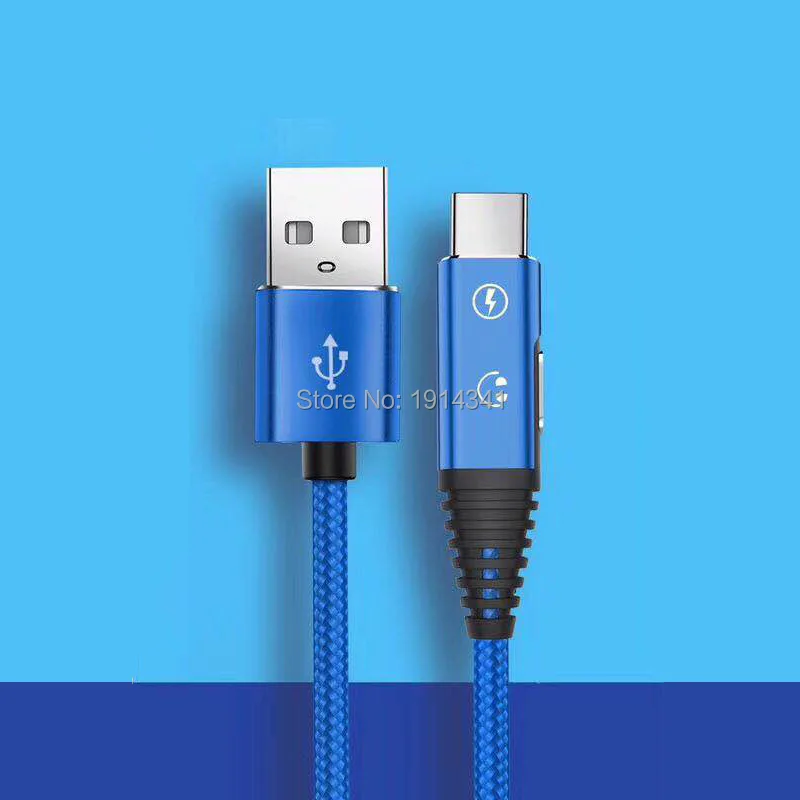 100 шт usb type-c Алюминиевый сплав нейлоновый Плетеный usb зарядный кабель для зарядки и музыки для мобильного телефона Xiaomi huawei
