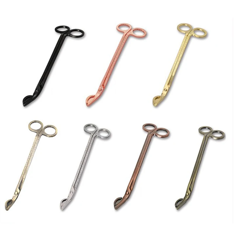 1pc Candle Wick Trimmer Stainless Steel scissors trim wick Cutter Snuffers semicircular 18cm Black Rose Gold Silver | Дом и сад