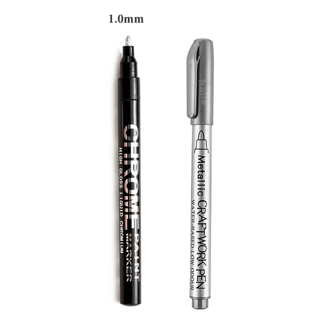 Haile Liquid Mirror Marker Silver Markers Pen DIY Reflective Paint Pens Mirror Markers Chrome Finish Metallic Art Craftwork Pen Marker Set -1.0mm F