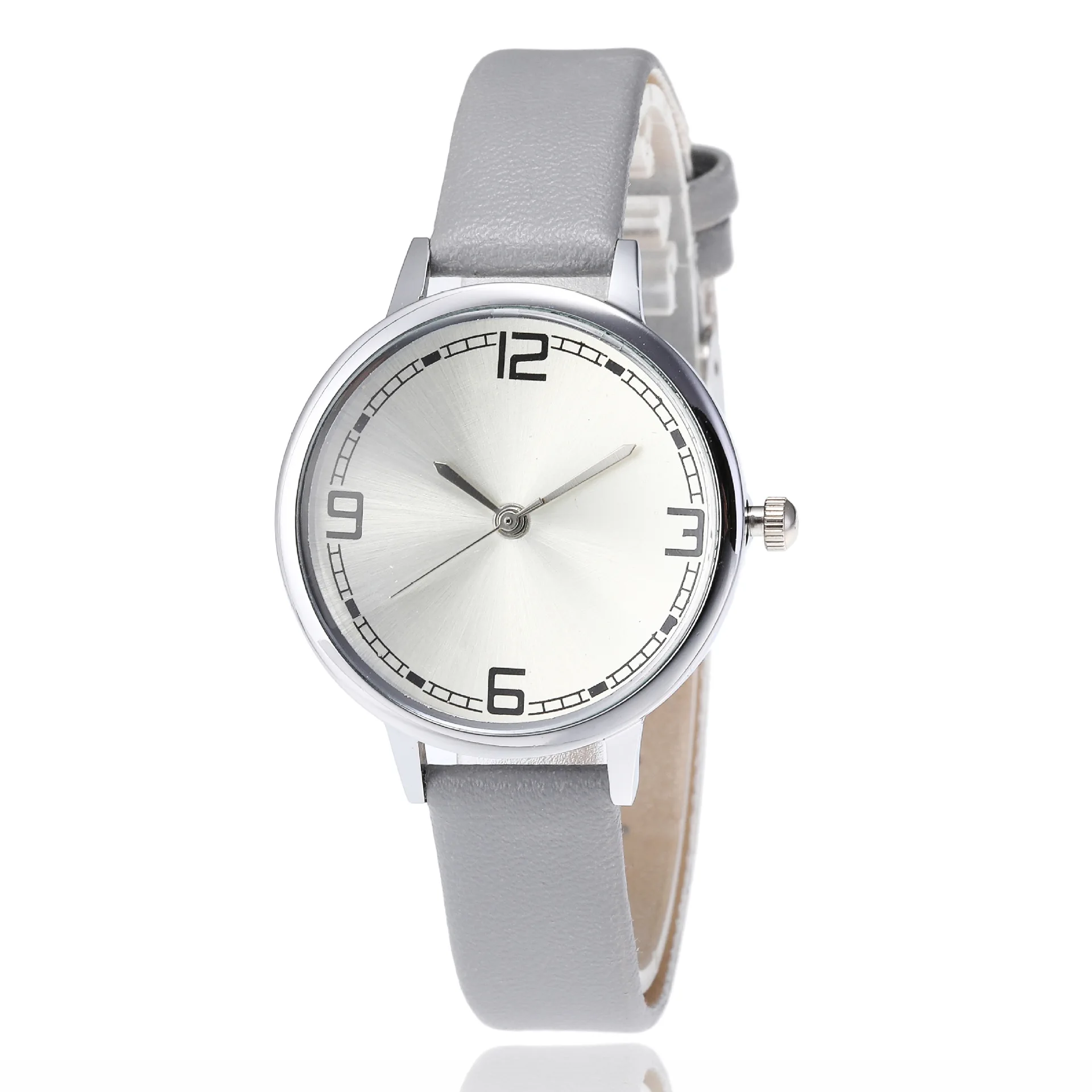 

2019 New Style Fashion Silver Case Simple Quartz Watch Casual Leather Belt Women's Small Cap Table