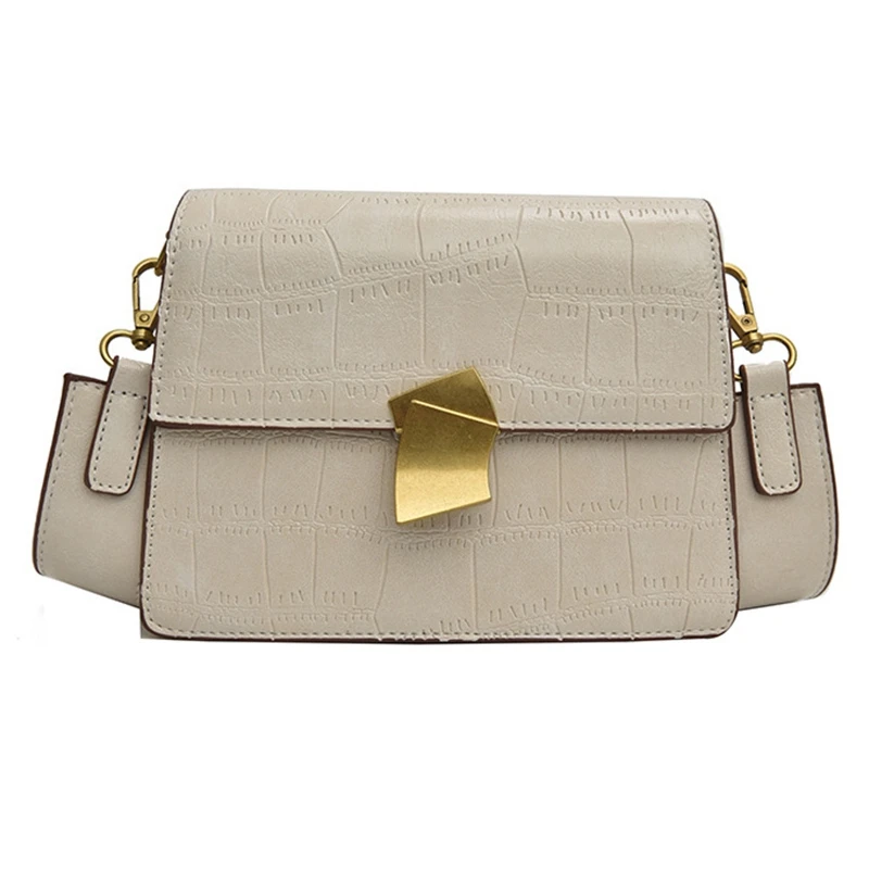 

AUAU-Stone Pattern Bag Female New Fashion Wild Shoulder Messenger Bag Chain Simple Small Square Bag