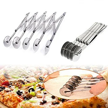 

New Multifunction Stainless steel Dough Divider 5 Wheel Cutter Roller Tools Pasta Rocker Pizza Pastry Peeler Cake Baking Knives