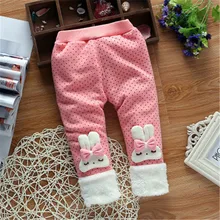 Теплые штаны с рисунком для девочек; плотные теплые леггинсы; брюки для маленьких девочек; Детские флисовые брюки; повседневные брюки для девочек