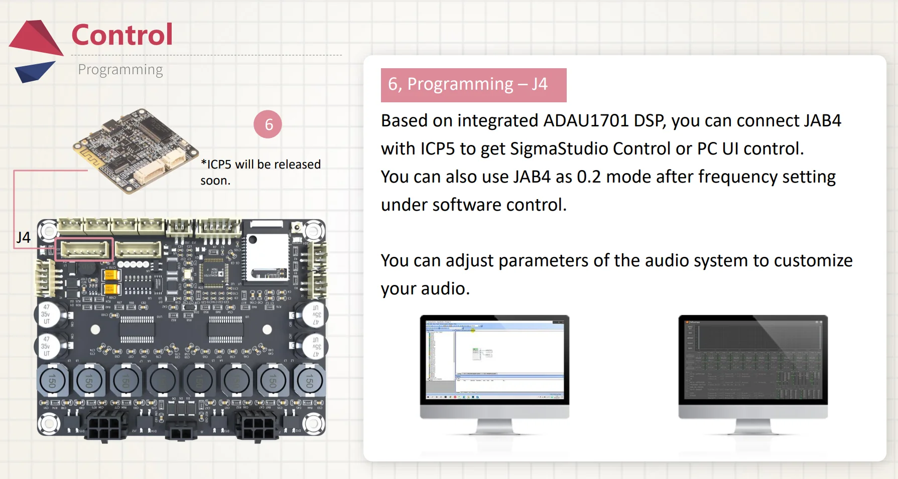 WONDOM JAB4 - 4 X 30 WATT CLASS D AUDIO AMPLIFIER BOARD W ADAU1701 DSP & BLUETOOTH VER5.0 FOR AUDIO 4.0/2.1/2.0 SYSTEM