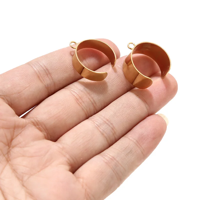 

10pcs Stainless Steel 22mm*10mm Open Round Circle Charms Pendents Connectors For DIY Jewelry Making Findings