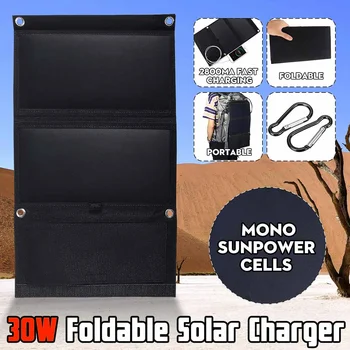 

Solar Panel 5V 30W USB Mobile Phone Power Bank Charger Outdoor Portable Foldable Solar Cells Battery Pack