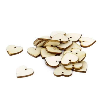 

Pack of 25 wooden heart decorations, empty, 2 x 2cm