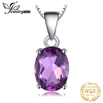 

Natural Amethyst Pendant Necklace 925 Sterling Silver Gemstone Choker Statement Necklace Women silver 925 Jewelry No Chain