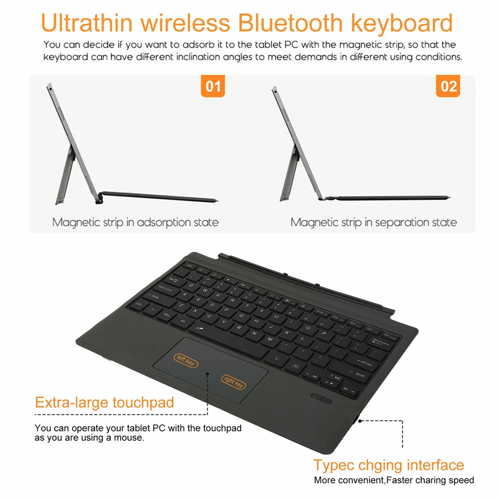 

RGB Backlit Wireless Cover Magnetic Keyboard for Microsoft Surface Pro 7/6/5/4/3