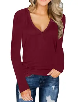 

Oufisun Autumn Winter Sexy V-neck Slim Knitted Sweaters Fashion Solid Femme Sweaters Pullovers Casual Womens Full Sleeve Sweater